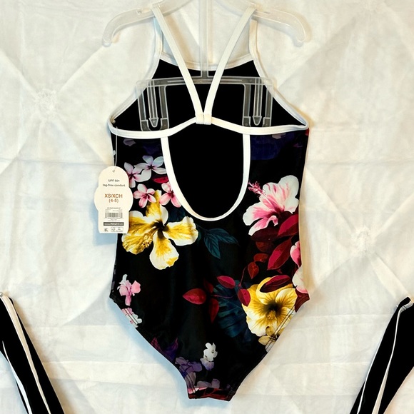 NWT Girls One Piece Swimsuit w/ Matching Jacket- Sz 4/5 - Picture 8 of 10